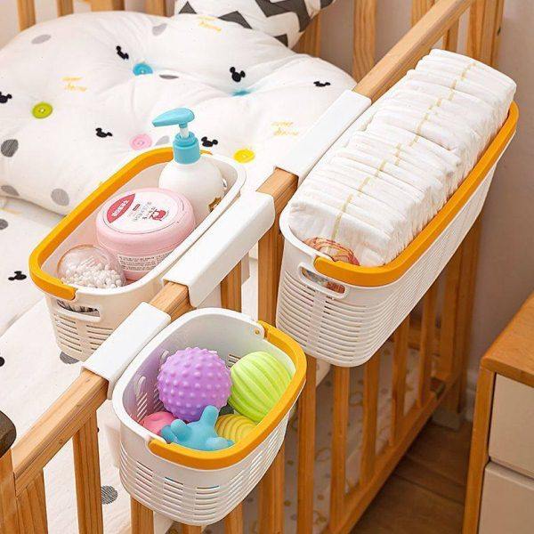 婴儿床边挂篮床挂儿童床头围栏尿不湿尿片收纳盒尿布袋挂袋筐,收纳整理,首饰盒,淘宝优惠券,粉丝福利购,淘宝优惠卷