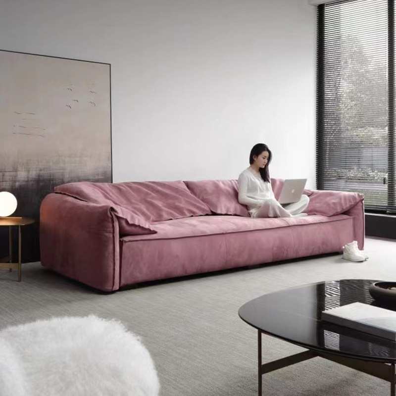 意式极简baxter大象耳朵沙发小户型磨砂布羽绒科技布直排家具