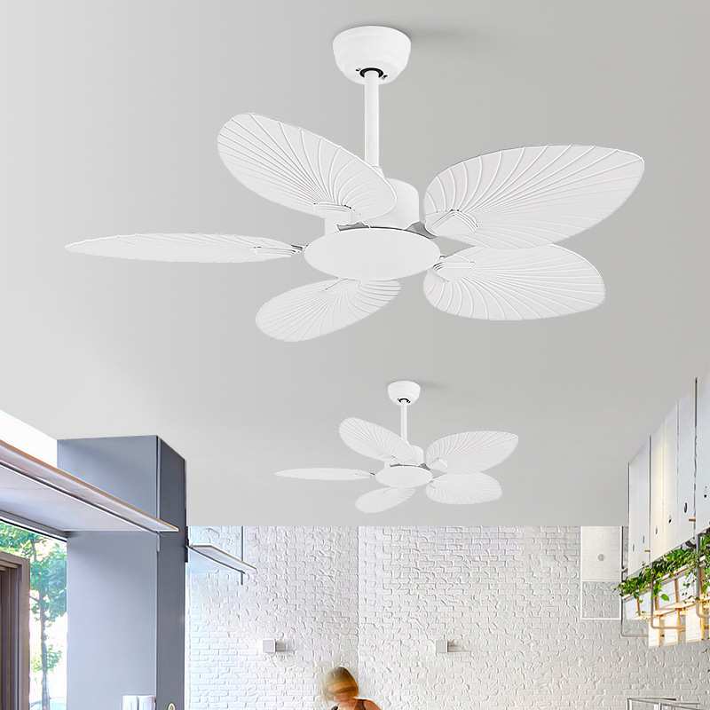 北欧大风力工业吊扇餐厅客厅家用商用复古无灯吊顶芭蕉叶电风扇