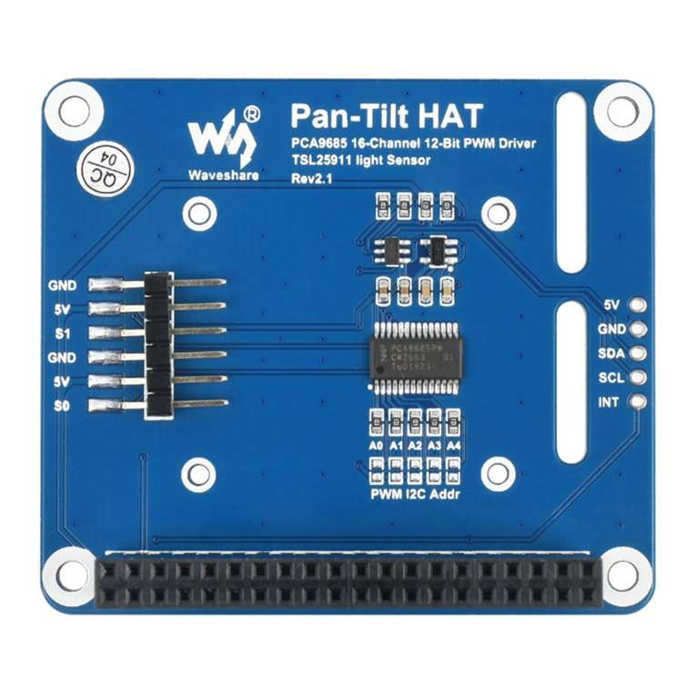 树莓派云台扩展板 I2C接口 两自由度云台 光强检测 PCA9685芯片