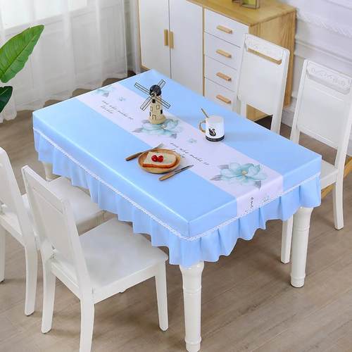 桌布餐桌罩布艺全包防尘家用客厅防水防滑台布茶几长方形餐桌套罩