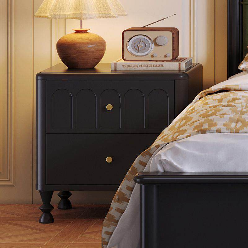 法式复古简约实木古风黑色床头柜美式卧室收纳家用储物柜床边柜,电子元器件市场,其它元器件,淘宝优惠券,粉丝福利购,淘宝优惠卷