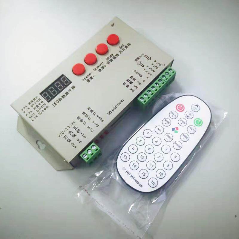 LED全彩幻彩控制器K1000S无线射频遥控5V-24V跑马流水灯光调光器
