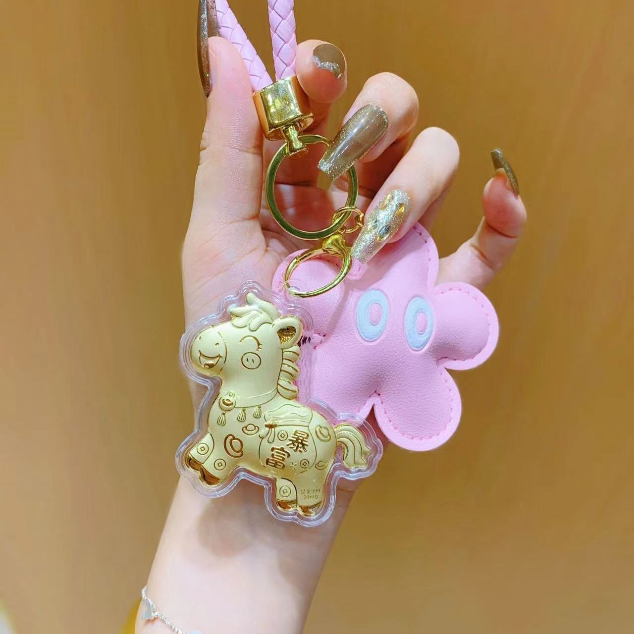 马上有钱暴富钥匙扣招财挂件小马卡通可爱宝宝挂件送女友节日礼物