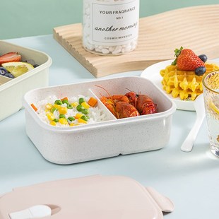 小麦秸秆饭盒便当盒便携可微波炉加热食堂打饭带饭碗便携上班族