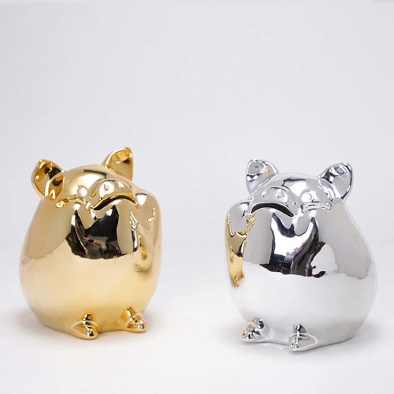 陶瓷金猪存钱罐可爱硬币储蓄罐创意家居摆设招财猪摆件