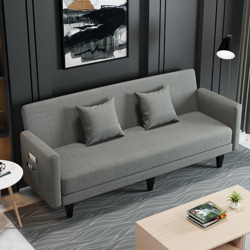 高端品质布艺沙发可拆洗单人折叠沙发床两用卧室沙发小户型出租屋
