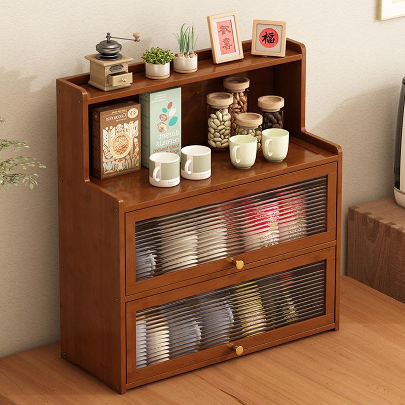 桌面收纳盒家用防尘置物架茶杯收纳架台面空间利用神器多层储物架