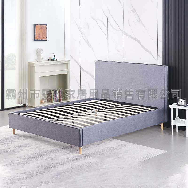 厂家供应奶油风豆腐块床主卧轻奢现代皮艺双人新法式落地床