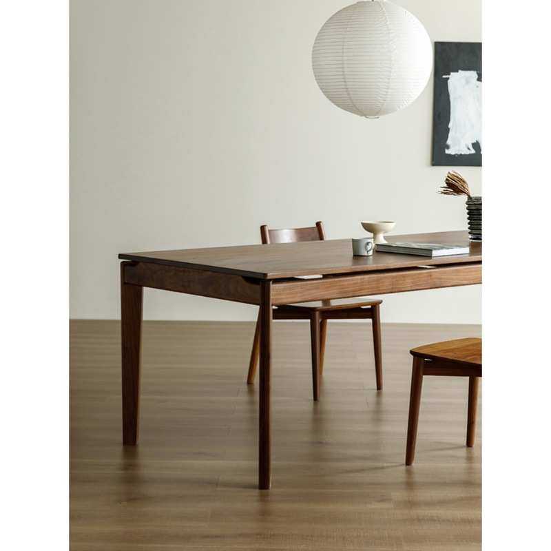 北欧黑胡桃实木餐桌大板桌电脑家用原木餐台厅书桌进口简约岛台桌