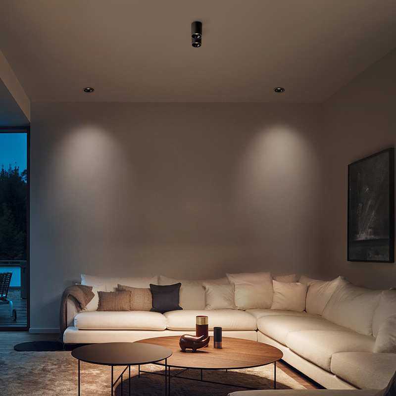 明装筒灯射灯圆形黑色白色防眩射灯无主灯照明设计廊灯过道玄关灯