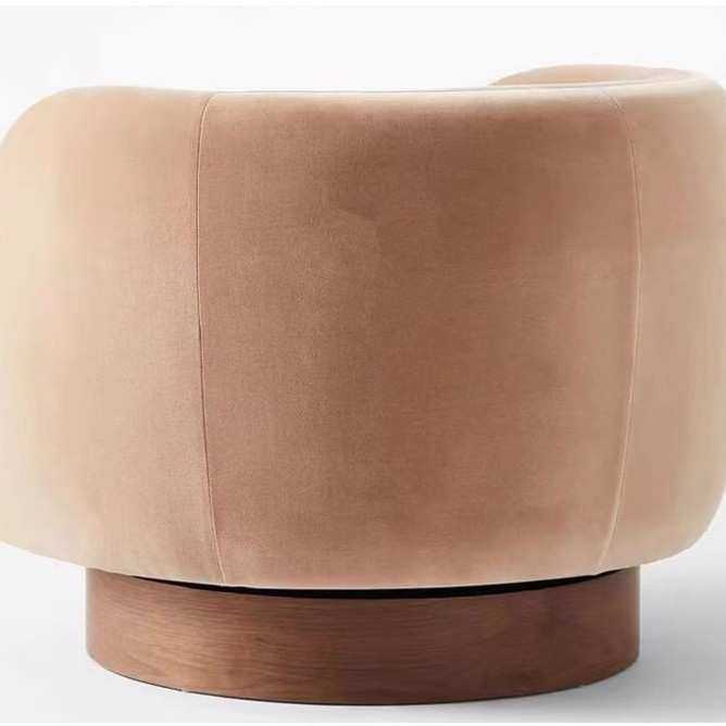 美式乡村布艺休闲单人圆弧形沙发休闲卧室阳台酒店民宿懒人沙发