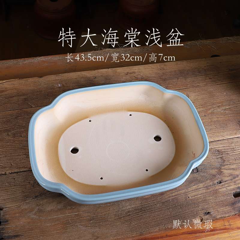 自在屋紫砂花盆精品手工釉x盆特大海棠盆绿植盆景造景专用浅盆