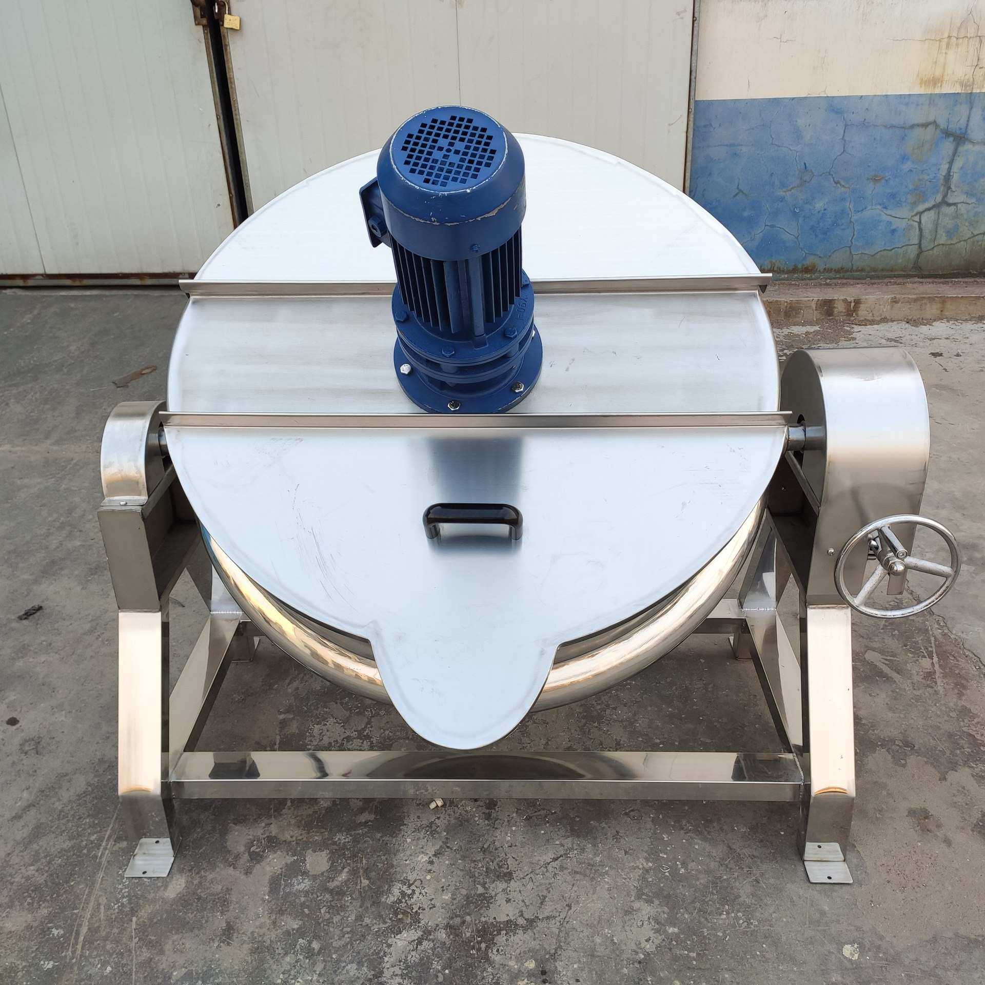 不锈钢可倾式夹层锅海鲜酱虾酱炒锅白凉粉搅拌锅