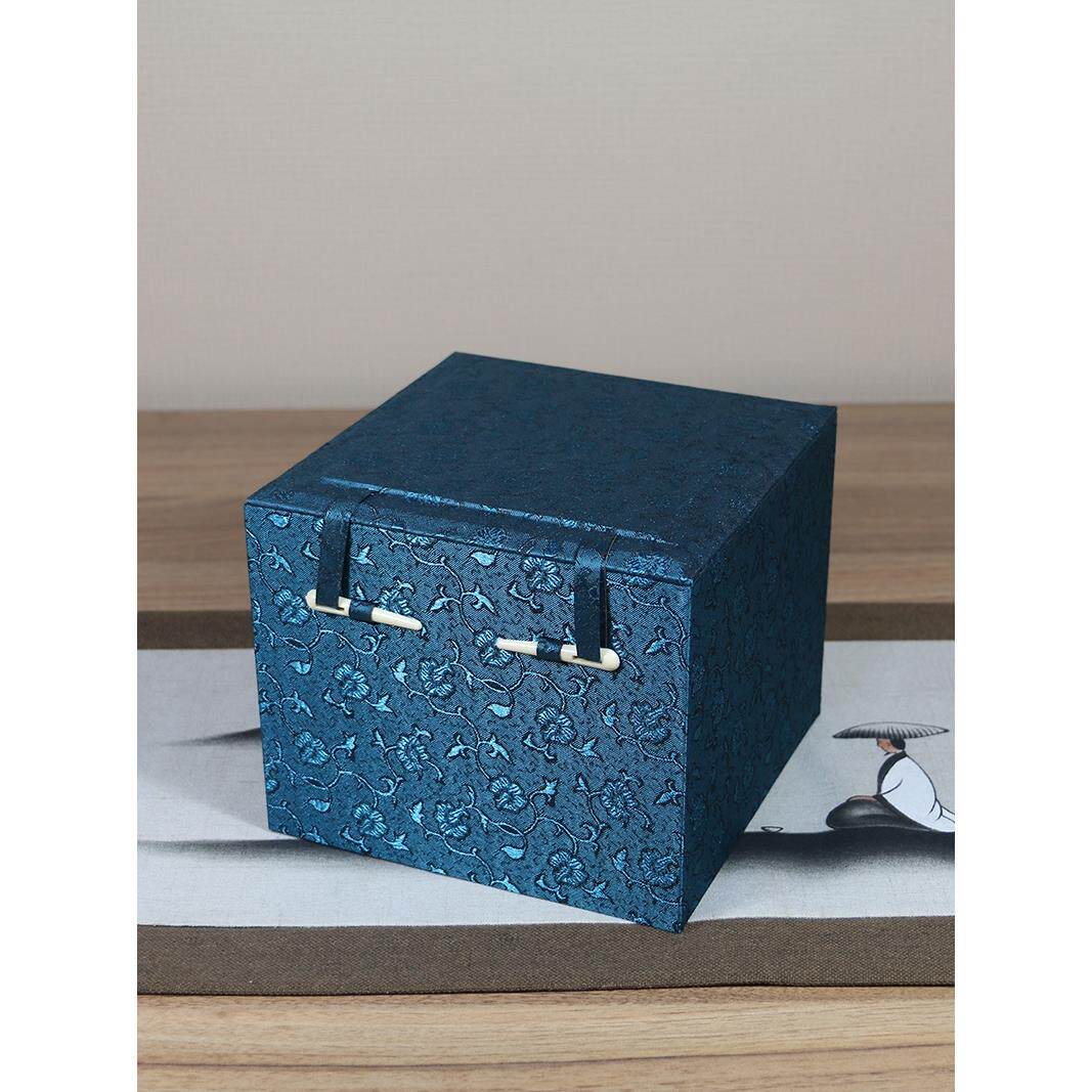 覆古骨针扣紫砂壶包装盒建盏礼品盒麻布锦盒茶叶罐瓷器香炉空盒子