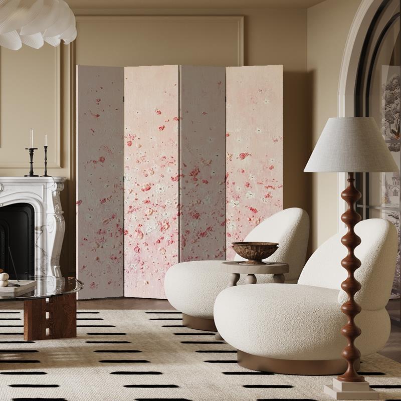 北欧现代简约屏风隔断墙客厅卧室奶油风遮挡可折叠移动美容院家用