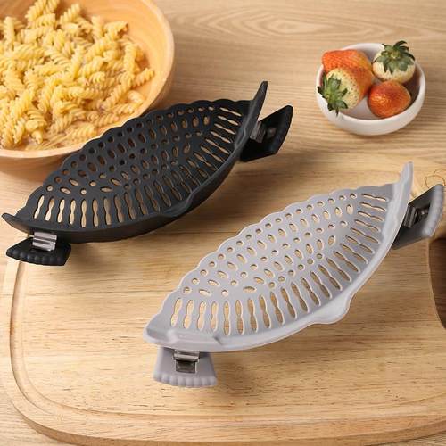 硅胶锅边沥水夹厨房工具沥水器面条蔬菜倒菜过滤防洒漏挡板沥水器