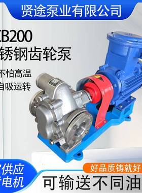 不锈钢齿轮泵重油泵电动压力泵KCB200化工泵增压燃油齿轮泵