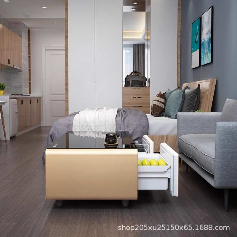 冰箱茶几一体客厅2025新款小户型轻奢现代多功能触屏高端智能家具