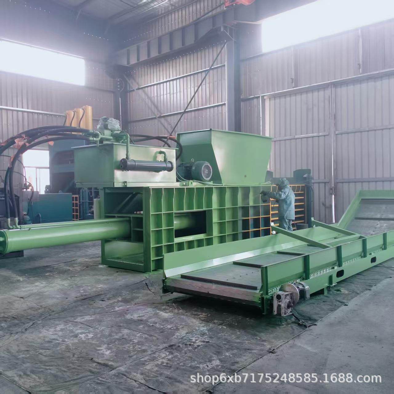 下脚料编织袋滴灌带打包机160吨卧式打包机废铁易拉罐塑料打包机