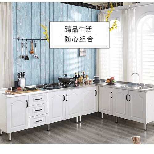 简易橱柜厨房一体灶台柜小橱柜租房用移动不锈钢放碗柜家用经济型