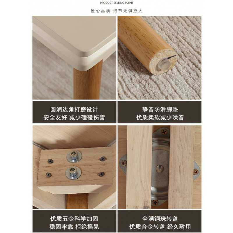 小户型折叠岩板餐桌家用伸缩实木餐桌椅组合简约长