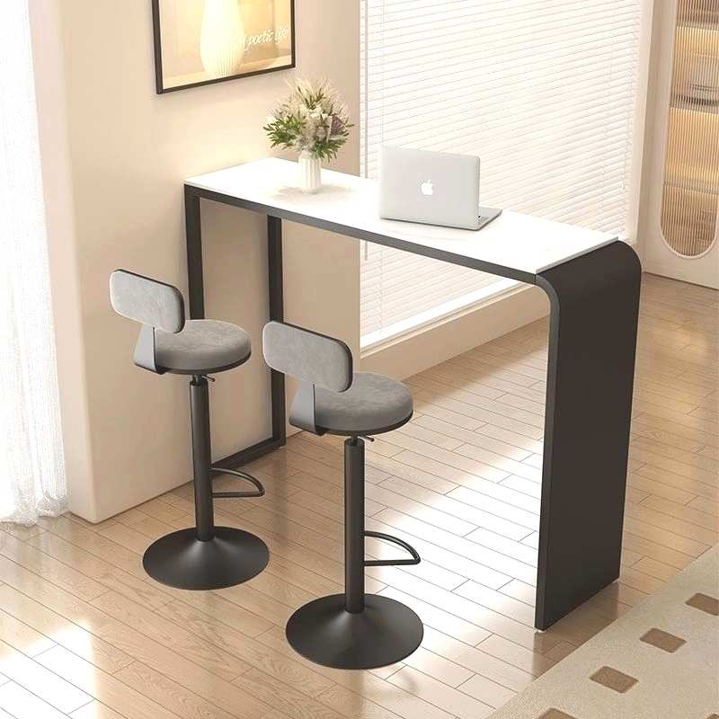 A6T吧台桌家用简约岩板高脚桌长条桌客厅沙发阳台隔断迷你休闲小