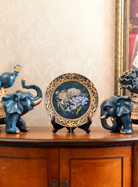 欧式招财大象摆j件装饰品电视柜创意软装办公室工艺摆设开业礼品