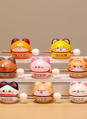 锦鲤角落新款可j爱小木鱼办公室工位敲打解压摆件治愈佛系小礼