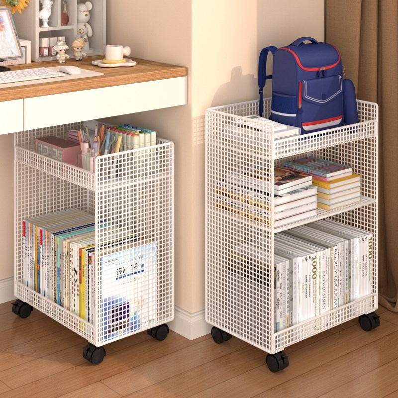 书桌旁书架移动书箱落地桌下置物架C书本包收纳层架教室放书的收