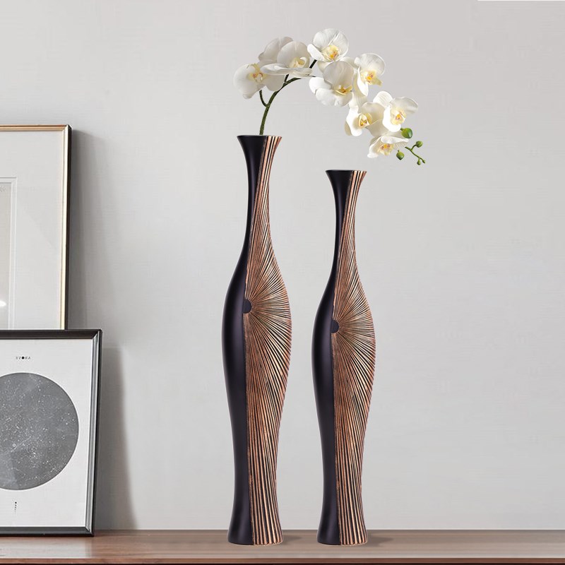 中古风复古宋氏美学花瓶客厅电视柜旁入户玄关竖高侘X寂装饰品摆