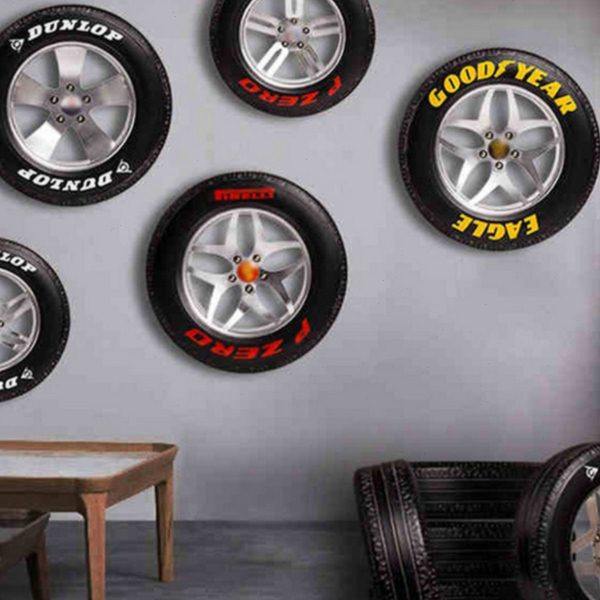工业风轮胎壁挂 网吧酒吧KTV汽车行会所墙面装修饰品墙壁铁艺挂件,家居饰品,壁饰,淘宝优惠券,粉丝福利购,淘宝优惠卷