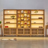 实木展示柜茶叶店专用摆放架中式 多宝阁博古架茶具陈列柜精品货