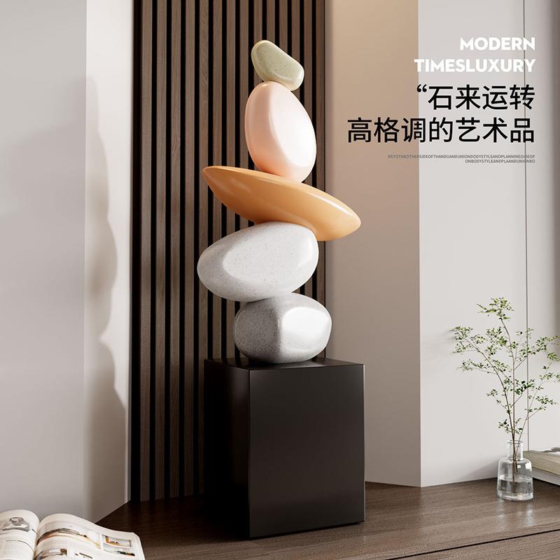 设SHBH1970意客计时尚石来运转造型厅电视柜装饰品摆件玄关树脂装