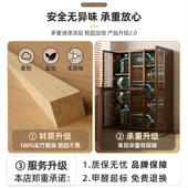 租房简易书架RAG落地家用书橱加窄客厅置物收纳带高柜柜门款 防尘