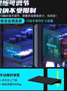 洞洞板DYL电脑桌台房式电竞桌子套卧室家用地落置物架电竞桌椅装