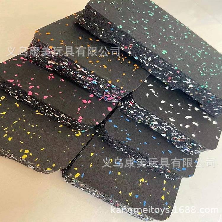 健身区复合橡胶地板双色彩点健身重量区橡胶地垫复合橡胶垫耐磨
