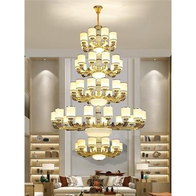 新中式复楼别228墅客厅中中空大吊楼灯楼式楼挑空跃层大厅三四层