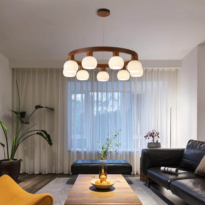新中桃式客厅木艺吊灯主357灯复古胡E色实木主卧室灯具式日餐厅LD,家装灯饰光源,智能吊灯,淘宝优惠券,粉丝福利购,淘宝优惠卷