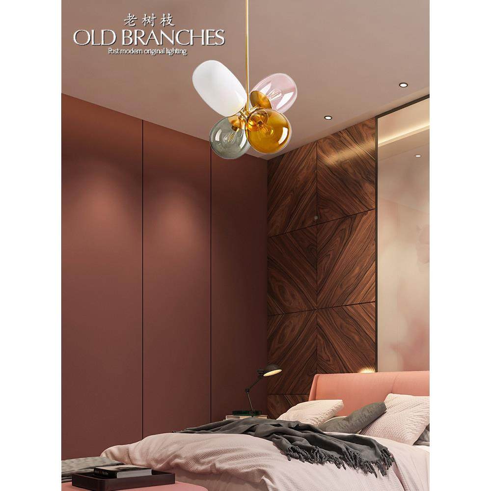 老枝后现代色玻璃彩吊灯现DM8018-6代简卧室温馨儿童极房艺树术全,家装灯饰光源,智能吊灯,淘宝优惠券,粉丝福利购,淘宝优惠卷