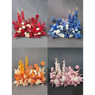 端千代兰加密婚庆仿真地排花绢婚礼背景70136240花礼堂T台路引花