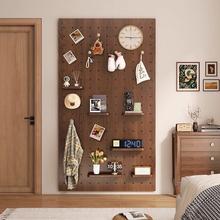 实物木洞洞板置架隔板方形44603板入户玄关收纳架中风墙上挂展古