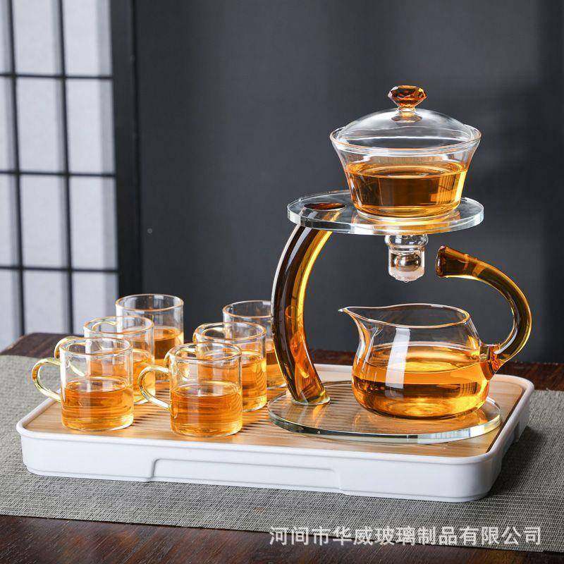 懒茶具套装人茶办具高硼硅玻璃加用厚茶壶分公家茶器水壶半全自动
