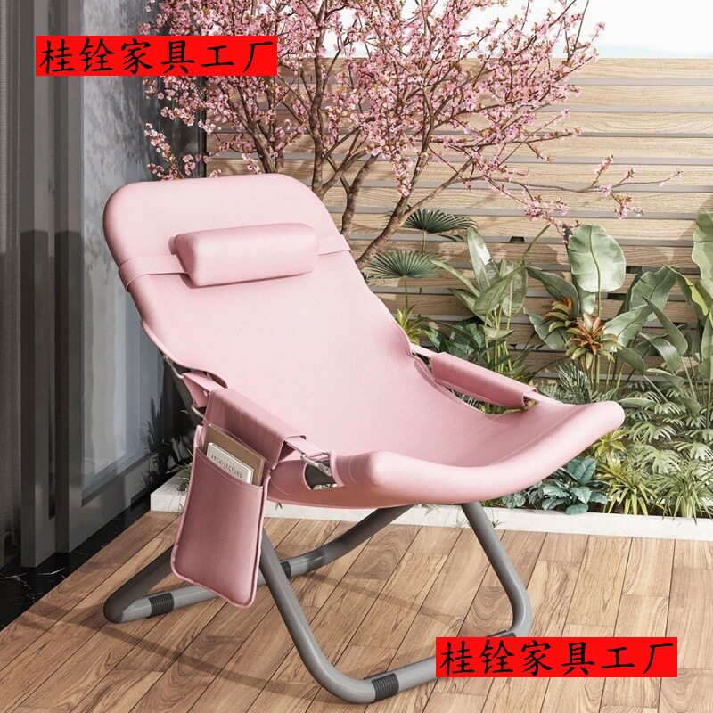 午休躺椅家用折叠椅夏季休闲简易靠背椅小型便携懒人椅阳台午睡床