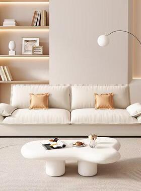 奶风客沙发布艺沙油发轻奢小厅小LXR户型出租屋帆船乳胶猫抓皮艺