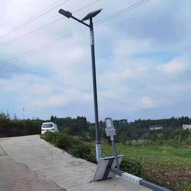 厂家方型路灯杆市政工臂程单m8VZG米2回纹l1ed复古太阳能路灯