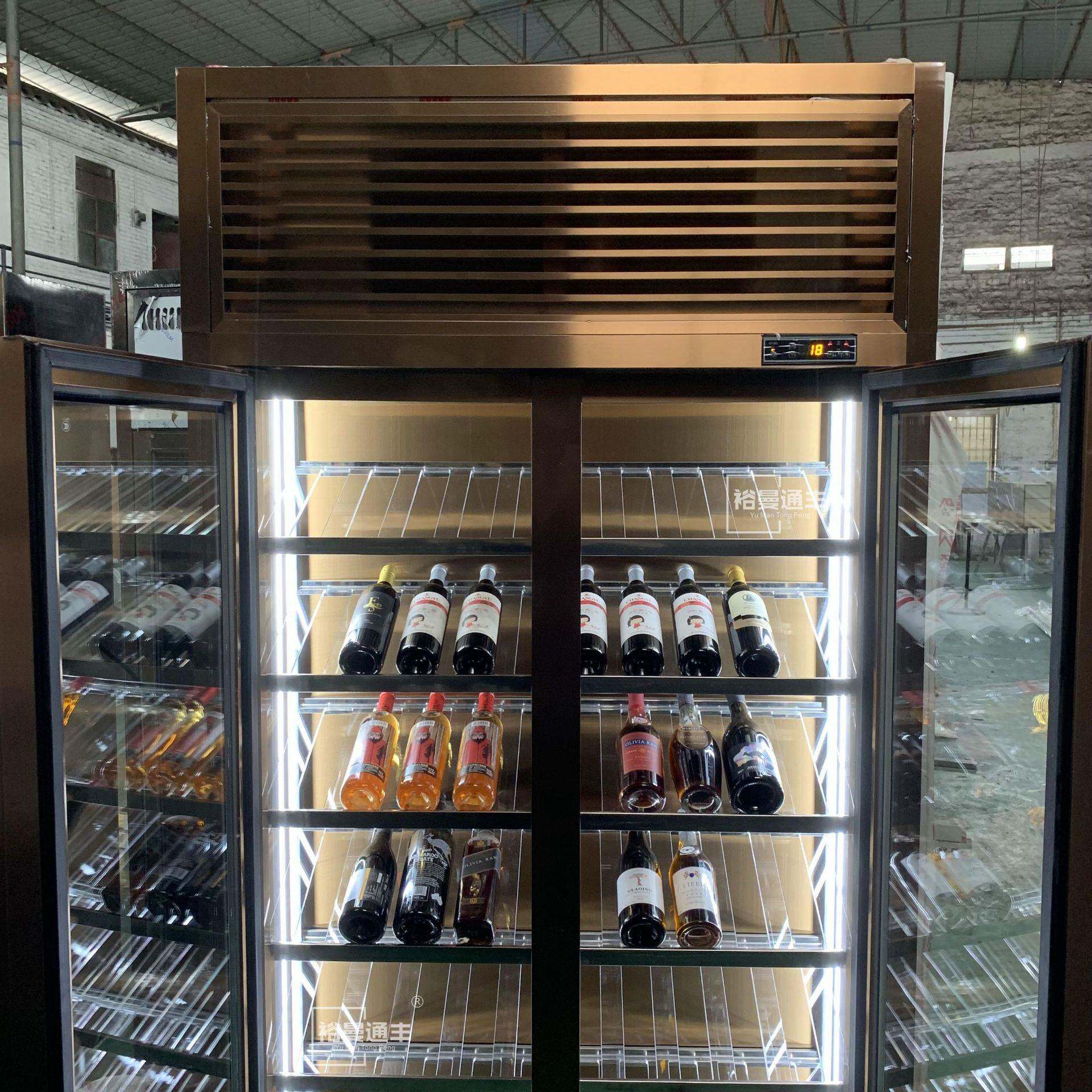 设计轻奢酒窖亚克力酒柜私人高档双门玻璃展示柜不锈钢恒温红酒柜