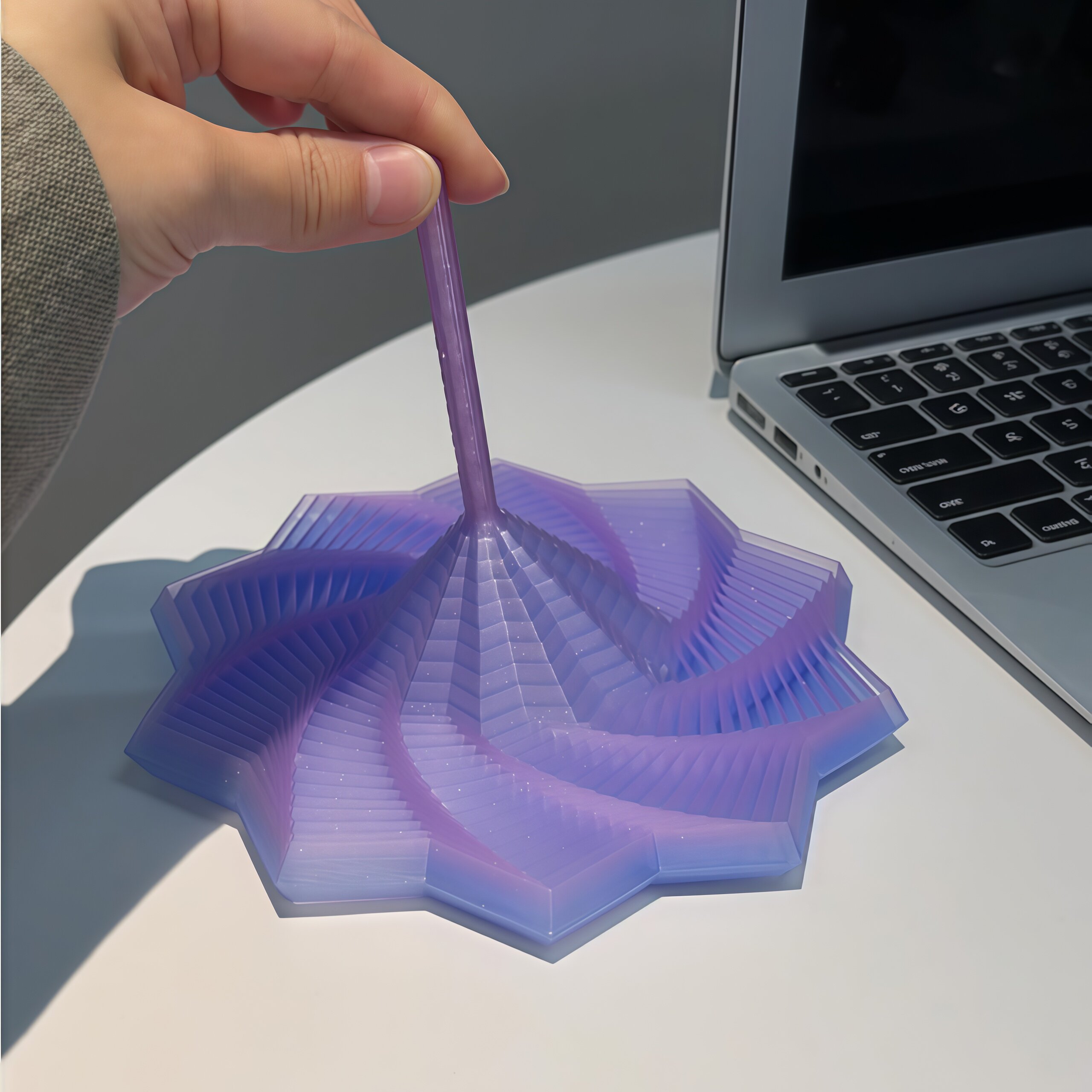 3d打印萝卜塔手柄堆叠解压玩具益智儿童螺旋立体八边形设计叠叠乐