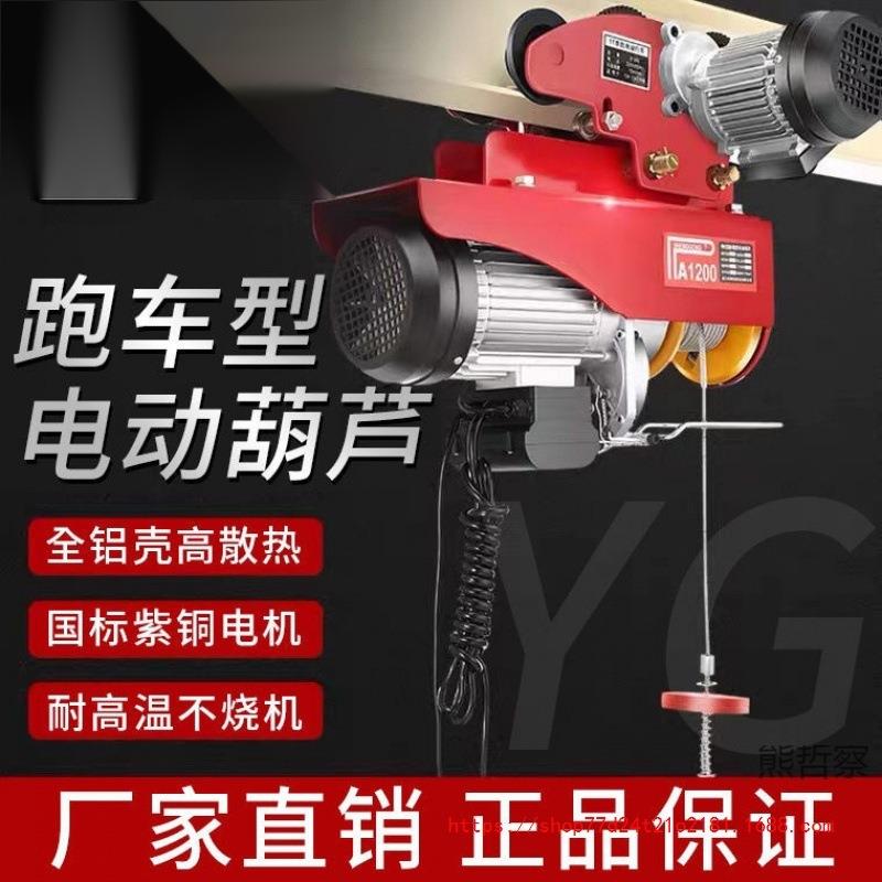 微型电动葫芦220v家用小型吊机提升机0.5/1吨升降机移行式带跑车