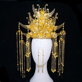 新娘饰品凤冠古装皇古典戏曲京剧戏剧宫廷发冠娘娘中式凤冠霞披帽